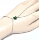 5383r / chaîne de main bracelet bague acier inoxydable cristal vert bijou 