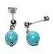 5275r / bijou boucles d'oreilles acier inoxydable clou perle howlite bleue 