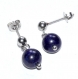 5273r / bijou boucles d'oreilles acier inoxydable clou perle lapis lazuli 