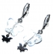 5230r / bijou boucles d'oreilles acier inoxydable papillon cristal transparent 