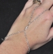 4707r / bijou chaîne parure de main bracelet bague cristal blanc plaqué argent 