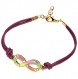 5179r / bijou bracelet alliage doré infini Émail multicolore sur cordon bordeaux 