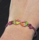 5179r / bijou bracelet alliage doré infini Émail multicolore sur cordon bordeaux 