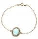 4911r / bijou bracelet chaîne alliage doré cristal bleu vert façon aigue marine 18cm 