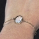 4910r / bijou bracelet chaîne alliage doré cristal bleuté façon pierre de lune 18cm 