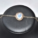 4910r / bijou bracelet chaîne alliage doré cristal bleuté façon pierre de lune 18cm 