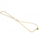 4705r / bijou chaîne parure de main bracelet bague quartz rose alliage doré 