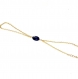 4706r / bijou chaîne parure de main bracelet bague lapis lazuli bleu alliage doré 