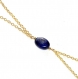4706r / bijou chaîne parure de main bracelet bague lapis lazuli bleu alliage doré 