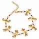 4602r / bijou bracelet fantaisie maille originale noeud perle blanc rouge alliage doré 