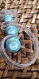 Boucles d'oreille pendantes pvc transparent et perles magiques bleue turquoise 