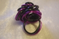 Bague fil alu noir et violet 