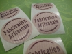 ❦ 100 Étiquettes rondes "fabrication artisanale", fait-main, autocollants adhesives stickers pour vos emballages cadeau ❦ 