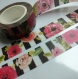 ❦ rouleau masking tape roses et rayures - scotch décoratif washi floral, printemps, nature 10m 
