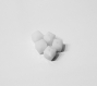 Lot de 5 perles cubes blanches, en verre, 10mm 