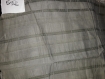 N°592-tissu en mousseline coton vert kaki à rayures 
