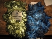 Lot de 2 pelotes laine lanas stop rabbit-couleur bleue et vert 