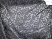N°504--tissu en polyester viscose motifs moiré noir- ideal habillement soirée luxe 