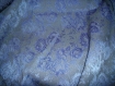 N°177-tissu en lycra extensible bleu tisse de fleurs 