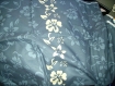 N°170-tissu en coton bleu imprime motifs fleurs 