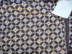 N°101-tissu en coton polyester-effet vintage - marron à motifs orange et beige 