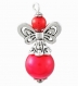 Pendentif "ange" avec perle en acrylique - coloris rouge 
