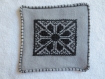 Lot de 6 dessous de verre coton gris broderie marocaine point de fés 