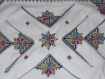 Napperon rectangulaire coton blanc avec 6 serviette broderie marocaine 