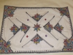 Napperon rectangulaire coton blanc avec 6 serviette broderie marocaine 