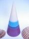 Bougie conique bayadère du bleu au violet parfum cola@decomatine 