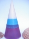 Bougie conique bayadère du bleu au violet parfum cola@decomatine 