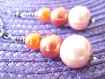 Boucles d'oreilles perles de verre corail/orange