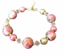 Bracelet perle polymere poinsettia et perle de verre