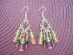 Boucles d'oreilles chandelier perles de verre