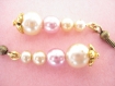Boucle d'oreille perles nacrées vintage