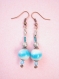 Boucles d'oreilles perles en pate polymere bleu