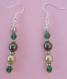 Boucles d'oreilles perle de verre verte