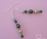Boucles d'oreilles perle de verre verte