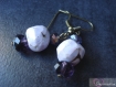 Boucles d'oreilles pendantes perles mauves