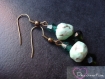 Boucles d'oreilles pendantes perles vertes