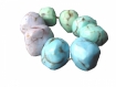 8 perles en polymere imitation pierre couleurs assortis