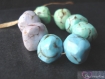 8 perles en polymere imitation pierre couleurs assortis