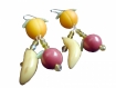 Boucles d'oreilles pendantes fruits en porcelaine froide