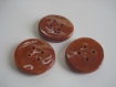 Lot 3 boutons pate polymere pâte polymère marron