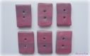 Lot 6 boutons rectangulaires roses