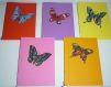 Lot de cinq cartes motifs papillons pack 3 