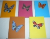 Lot de cinq cartes motifs papillons pack 1 