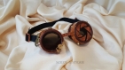 Goggles - lunettes steampunk bois et octopus 