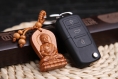 Sculpture en bois pendentif porte-clés, porte-clés de voiture, sculpture sur bois bouddha 5.0cm*3.0cm - pmk31 