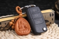 Sculpture en bois pendentif porte-clés, porte-clés de voiture, sculpture sur bois bouddha 4.2cm*3.4cm - shk07 